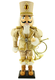 Gold Elegance Nutcracker with French Horn, 20"